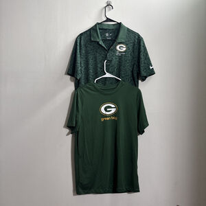 EUC MEN’S NIKE GREEN BAY PACKERS POLO SHIRT TSHIRT LOT SIZE MEDIUM M GREEN NFL